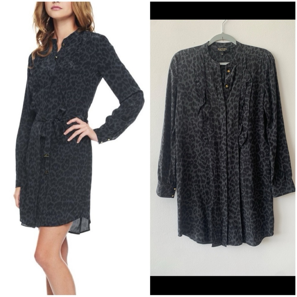 Juicy Couture Black Leopard Print Tunic Dress Small - Picture 2 of 10